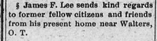 News about James F. Lee is printed in the town he moved away from