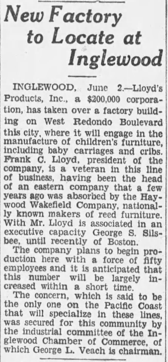 New factory for Lloyd's Products, Inc.