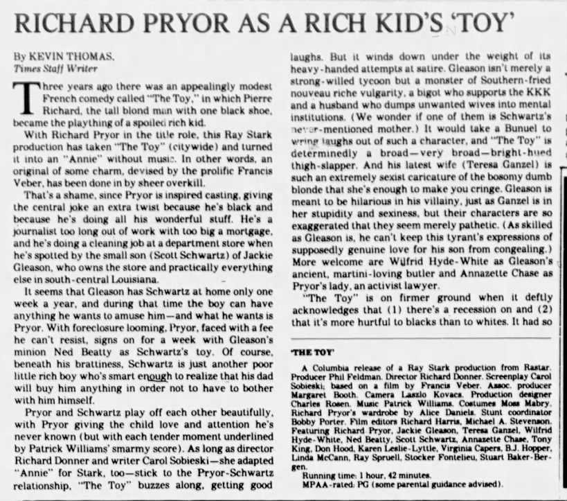 Los Angeles Times The Toy review*