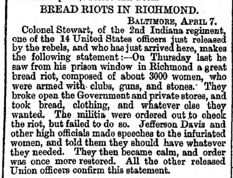 News of the Bread Riots travels to England