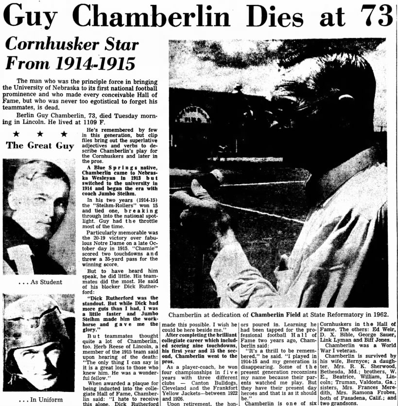 1967 Guy Chamberlin death