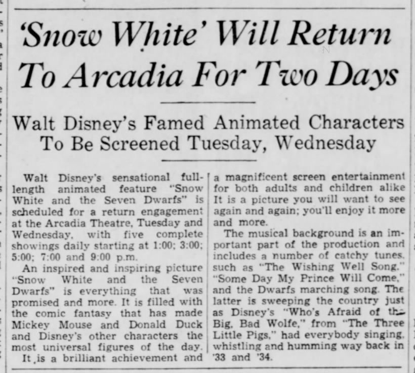"Snow White" to return to theater