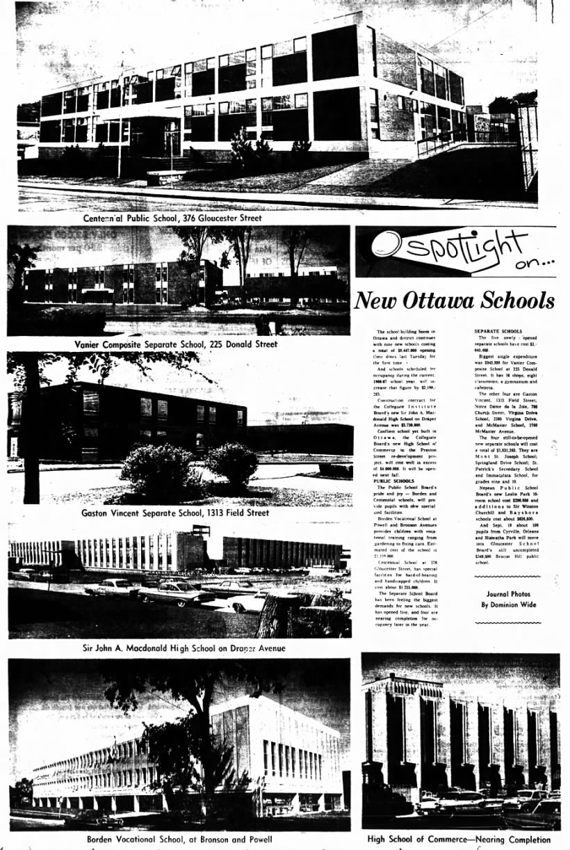 New Schools opening in September 1966