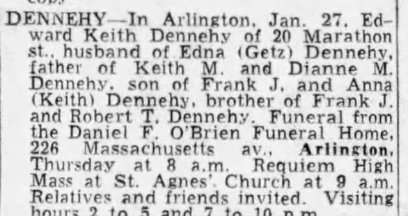 Obituary for Edward Keith DENNEHY