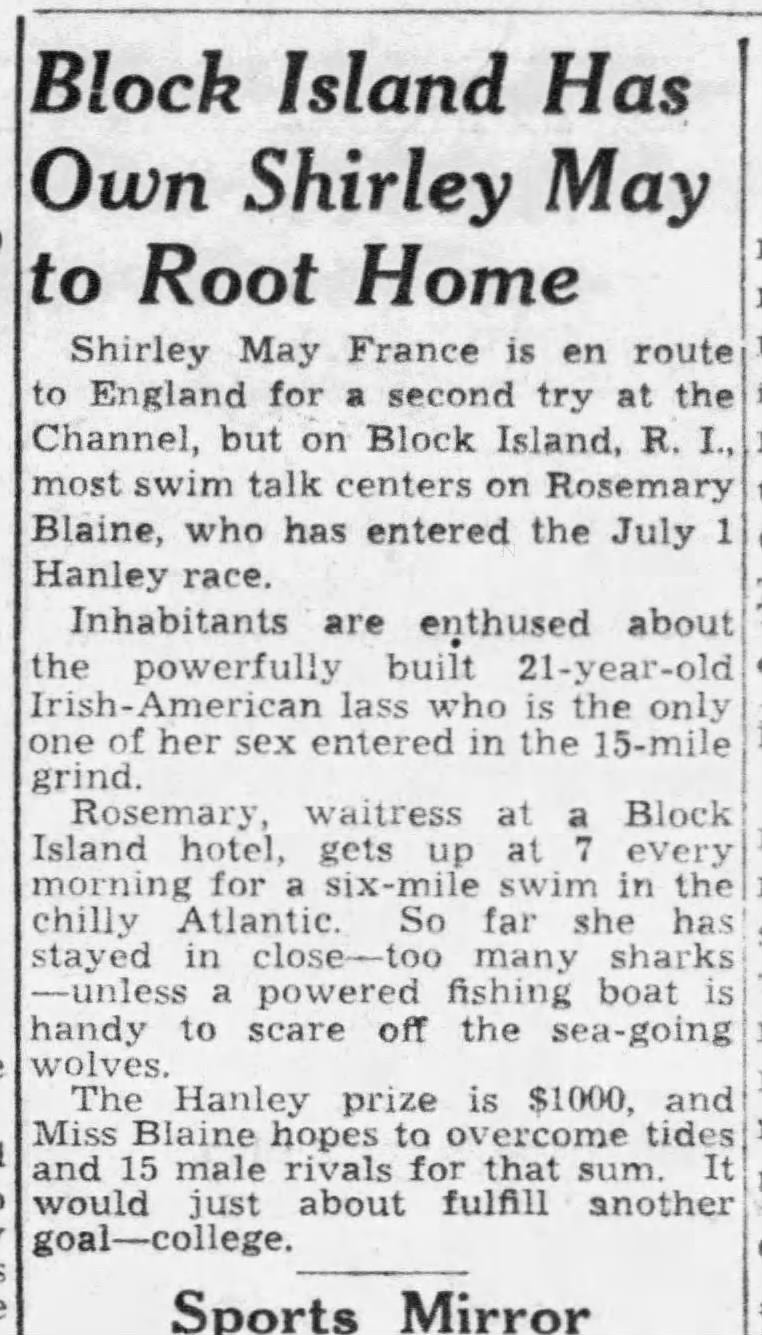 Rosemary Blaine, BI Swim 1950