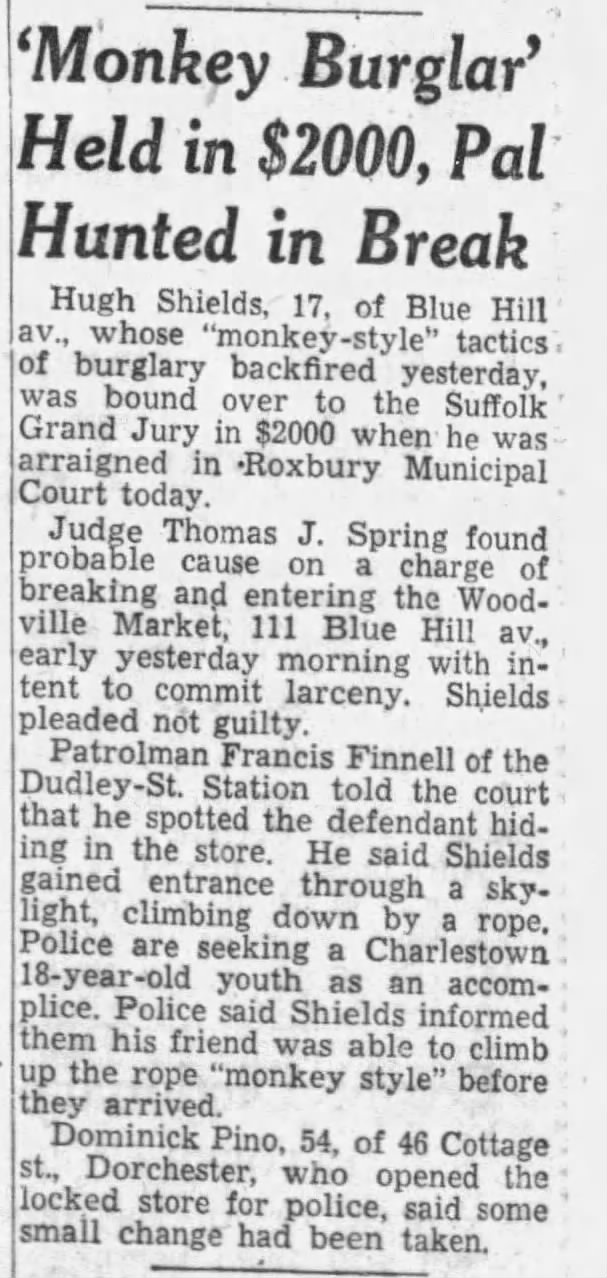 Hugh Shields arrested (16 Oct 1954)