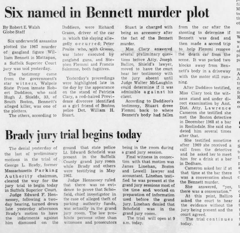 Billy Bennett murder trial (18 April 1970)