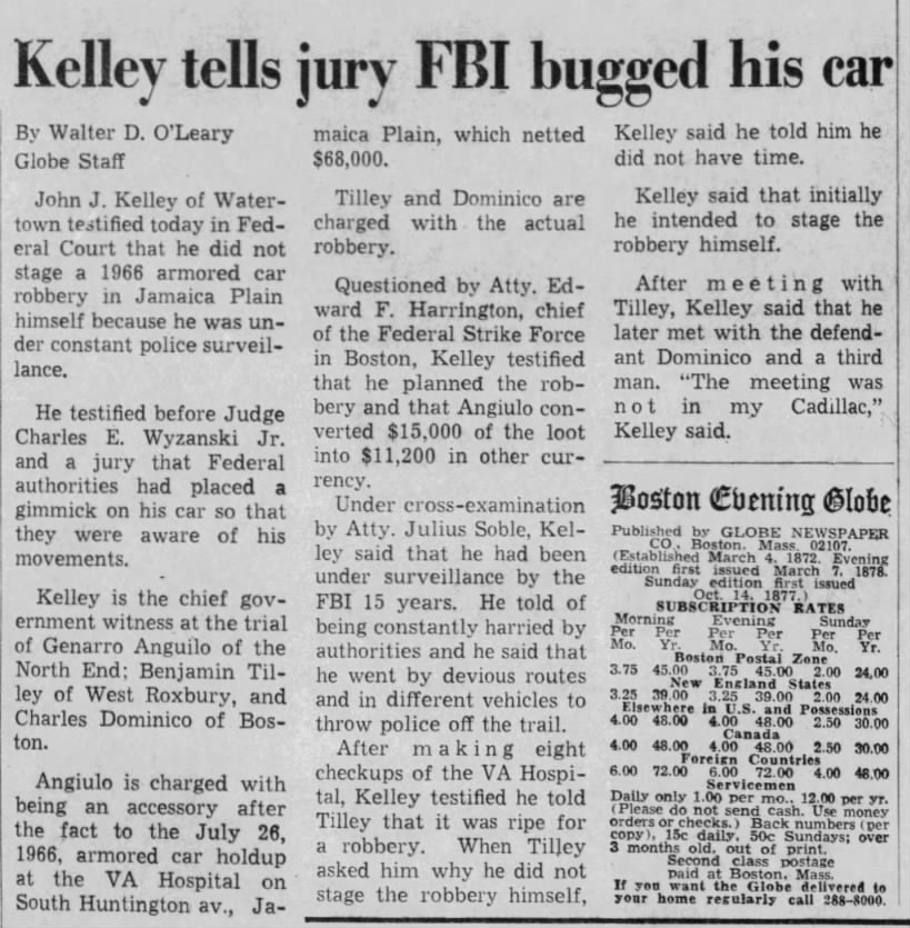 Kelley tells jury FBI bugged his car 