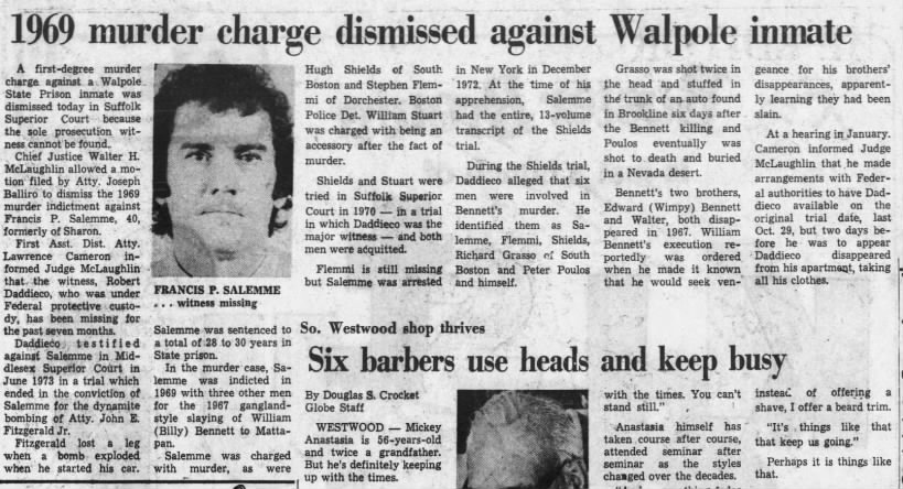 Daddieco Disappears, Salemme Walks (22 April 1974)