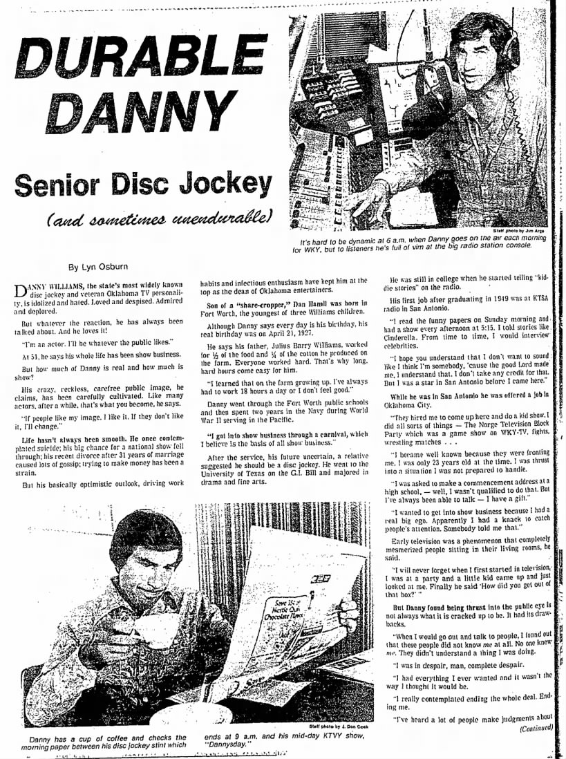 Durable Danny: Senior Disc Jockey (and sometimes unendurable)