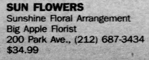 Big Apple Florist (2000).