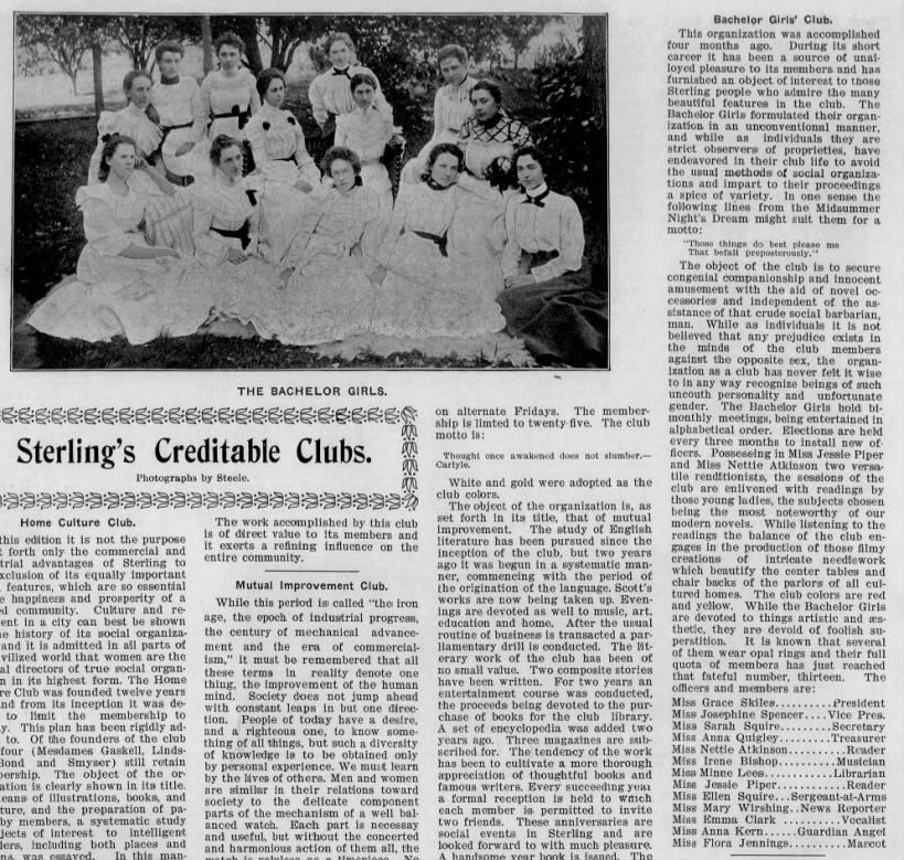 Kansas bachelor girls club, 1900