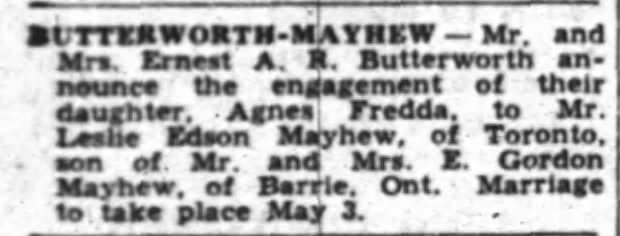 Engagement: Butterworth--Mayhew