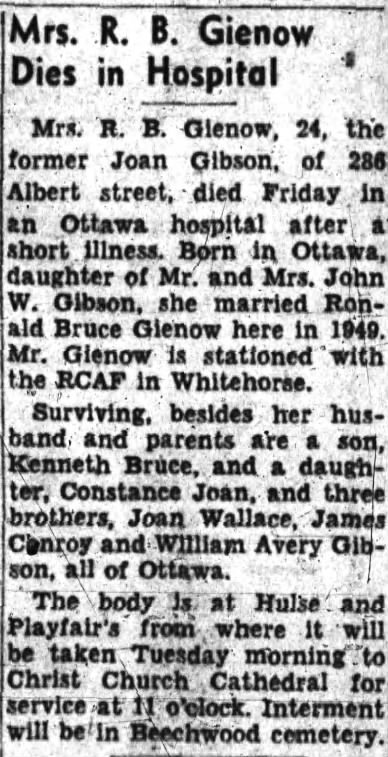 Obituary: Joan Gienow nee Gibson