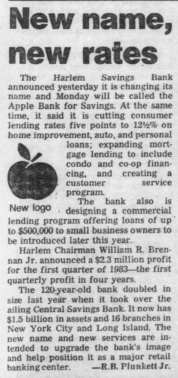 Apple Bank for Savings (1983).