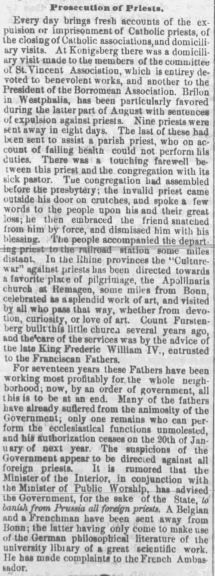 Prosecution of priests (Culture War reference) (1874)