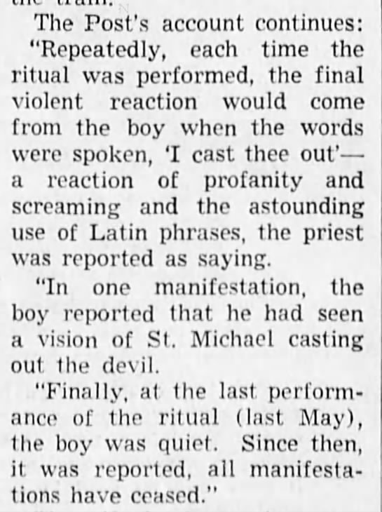 Boy's reaction to exorcism