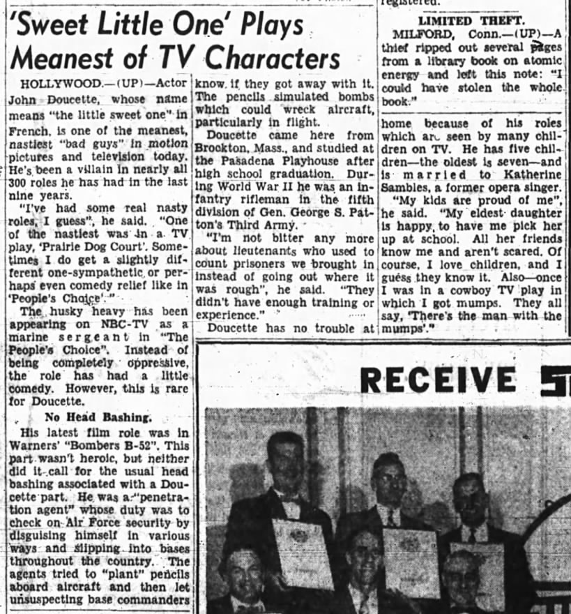 article on Dad Ottawa, Ontario, Canada Apr 10, 1957