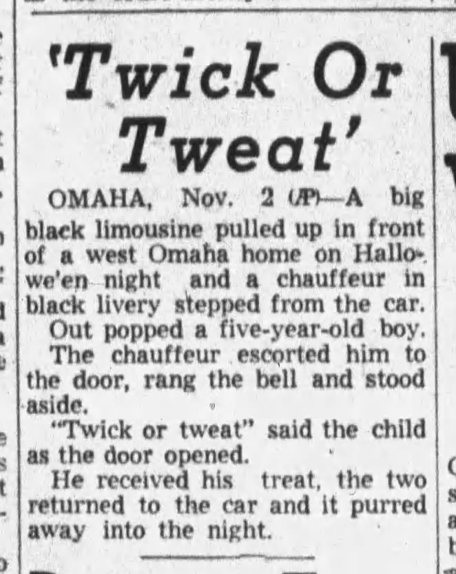 "Twick or tweat" (1949).