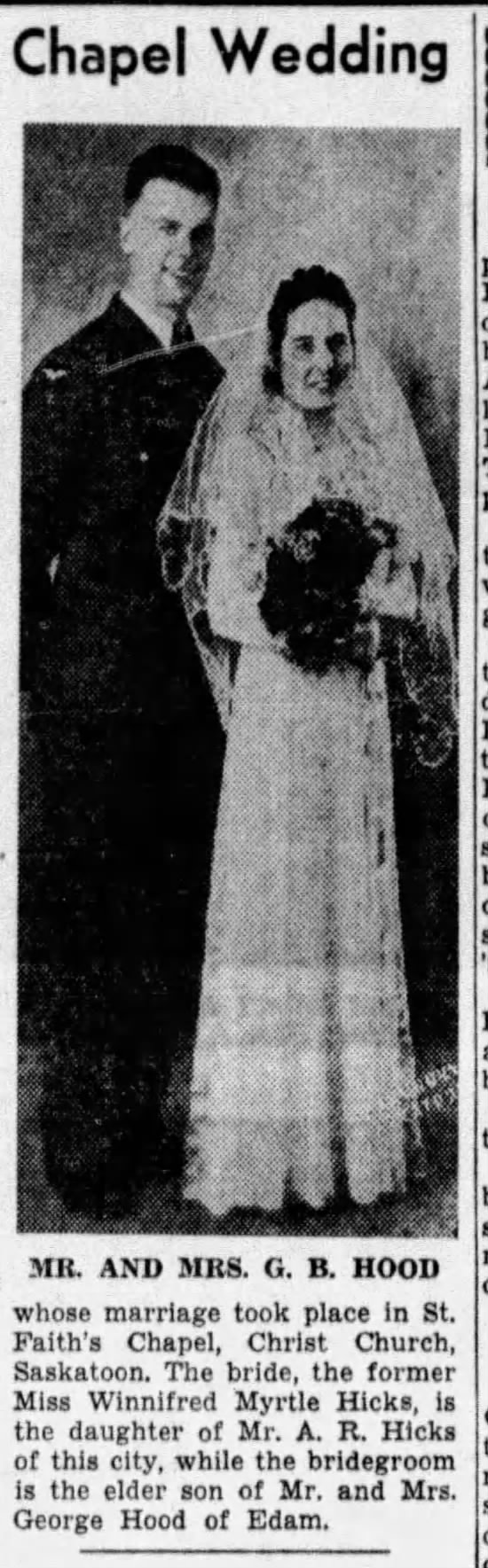 1940 Wedding Announcement