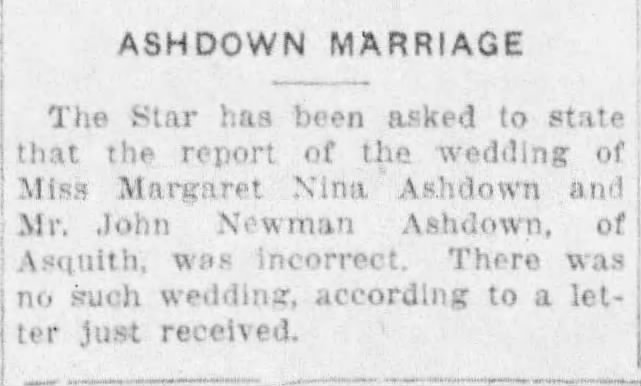 Wedding: Ashdown--Ashdown Correction