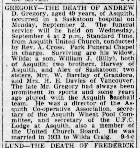 Obituary: Andrew D. Gregory