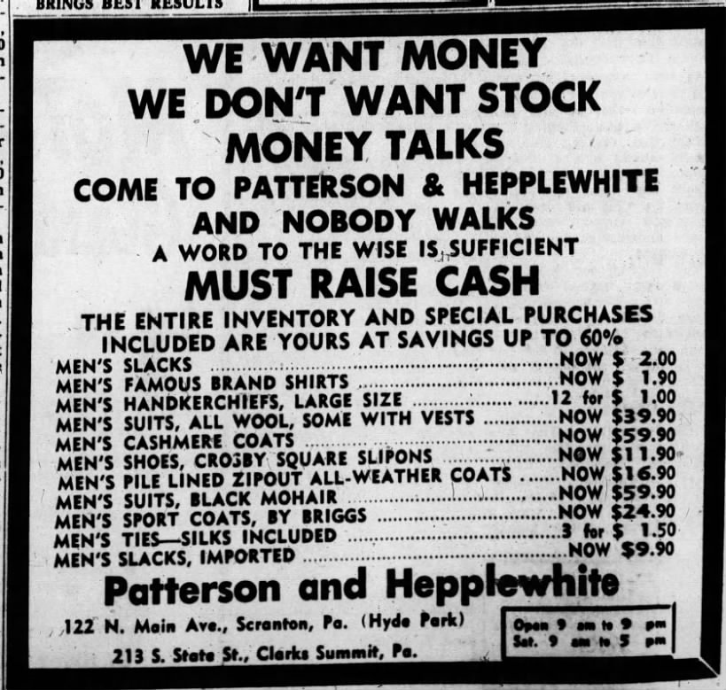 "Money talks, nobody walks" (1966).