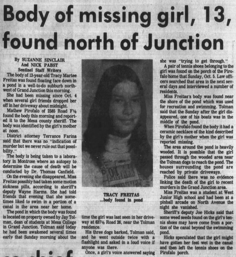 Tracy Freitas body found