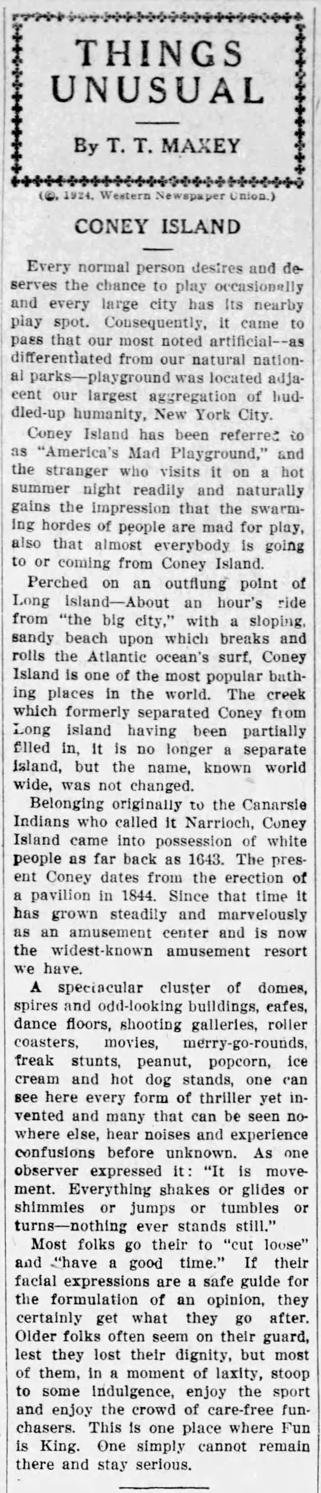 America's Mad Playground, Coney Island (1924).