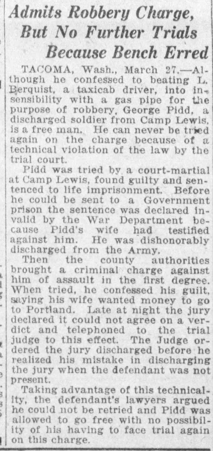 George Pidd 27 Mar 1919 Evening News (Harrisburg, PA)