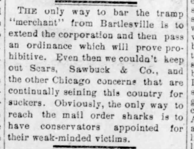 Sears, Sawbuck & Co. nickname (1901).