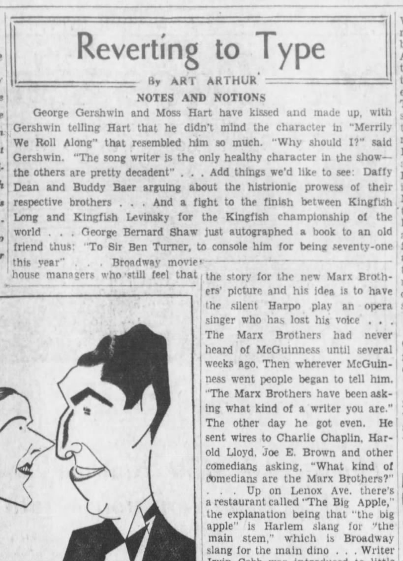 Explanation of "Big Apple," Harlem's new night spot (1934).