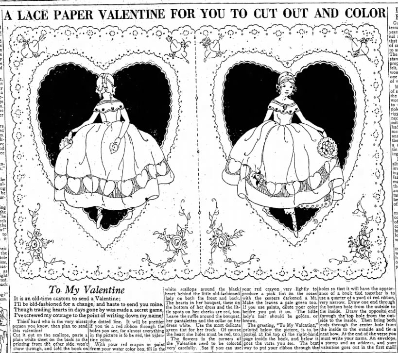 Cut-out Valentine from 1924