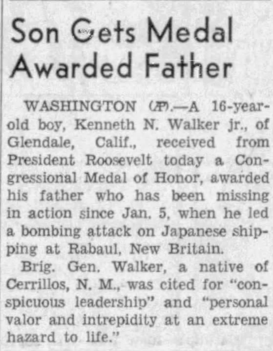 Son Gets Medal Awarded Father
Transcript by PacificWrecks.com