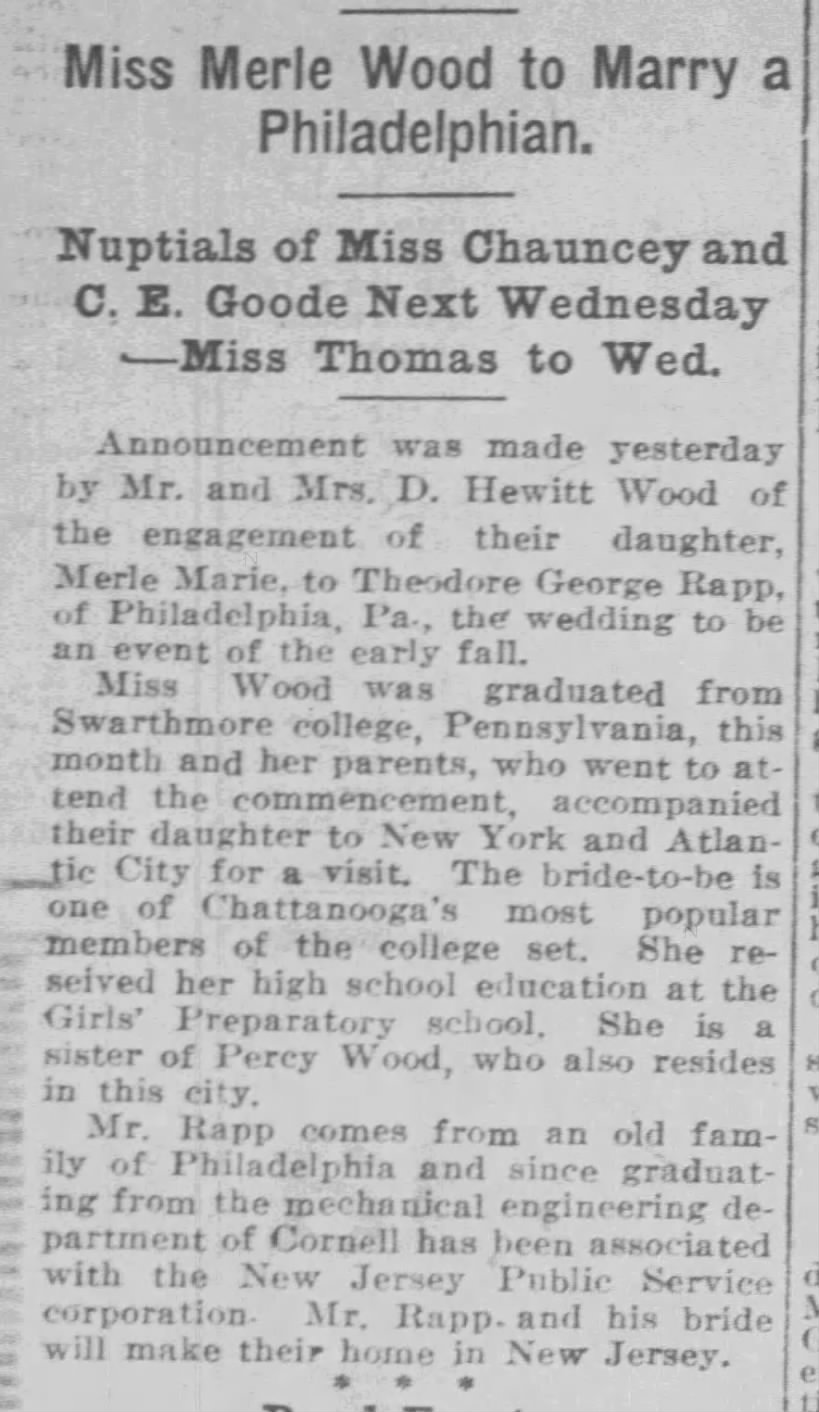Merle Wood to marry Theodore George Rapp. - Newspapers.com