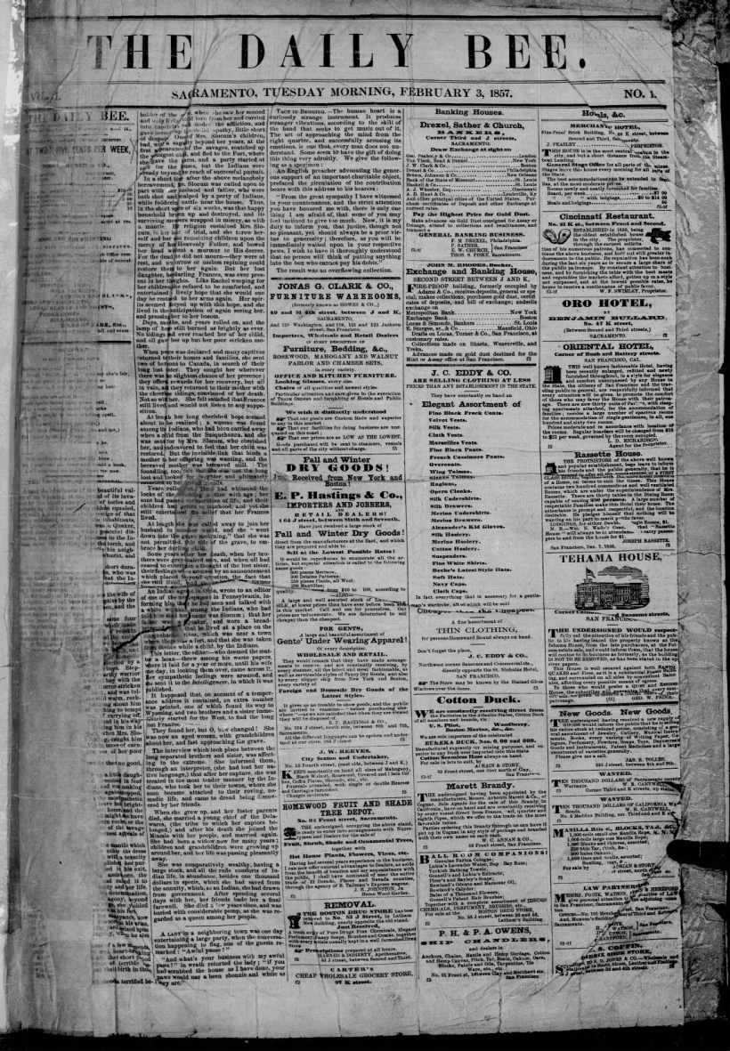 The Daily Bee - February 3, 1857