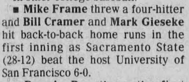 Mike Frame - April 16, 1989