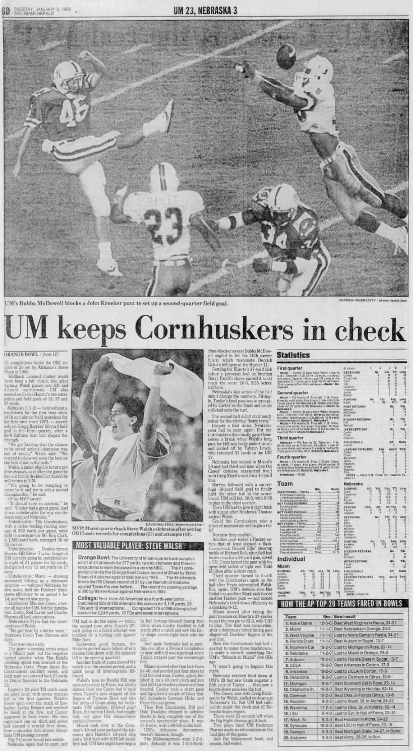 1989 Orange Bowl, Miami Herald 4