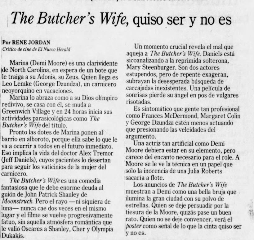 The Butcher's Wife*