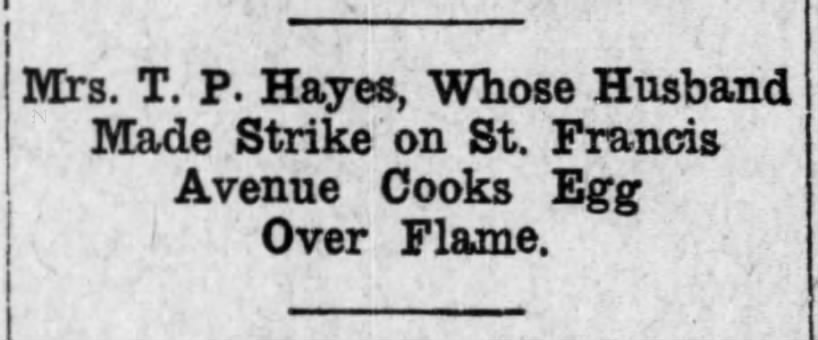 Mrs. T.P. Hayes cooks an egg with gas discovered beneath her home