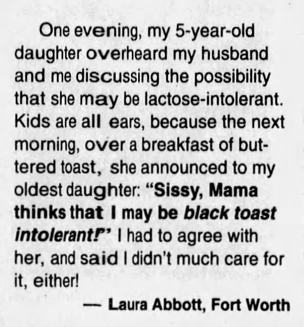 Black toast intolerant (2000).