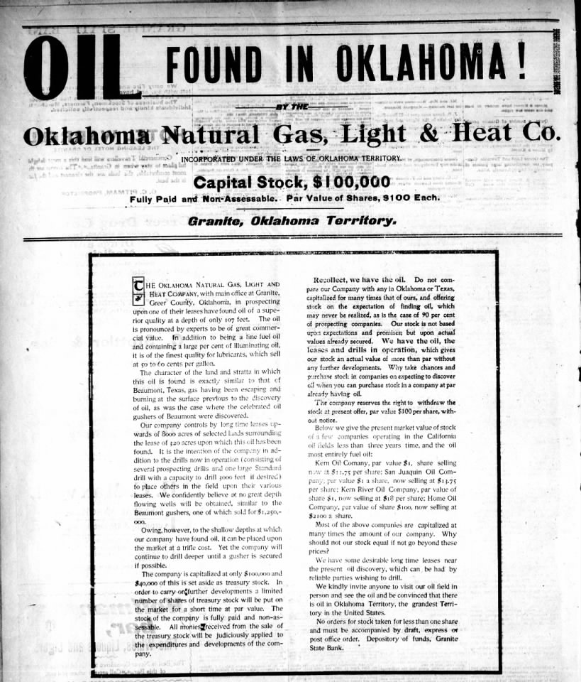 Oil Found in Oklahoma! 