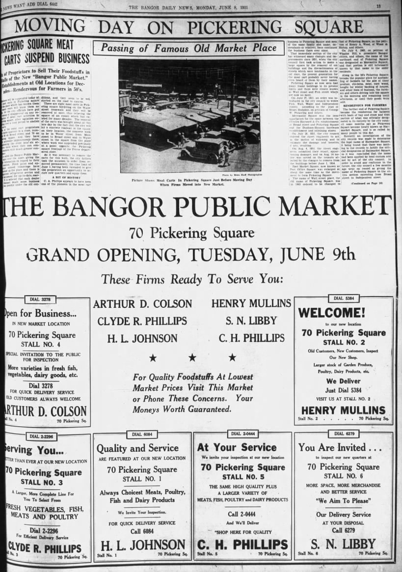Bangor Public Market, 1931