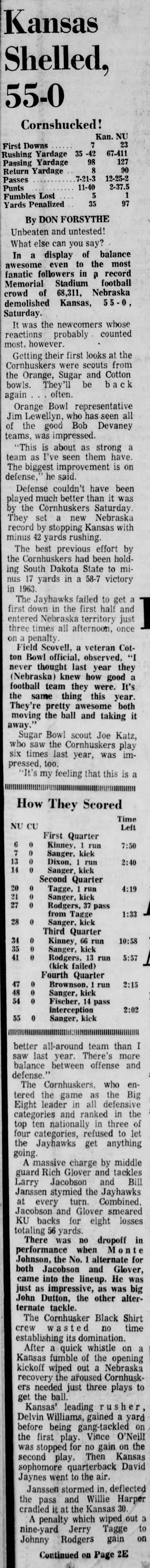 1971 Nebraska-Kansas football, part 1