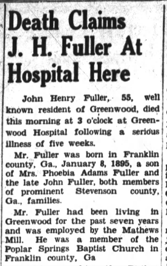 John Henry Fuller - Death Claims - Newspapers.com