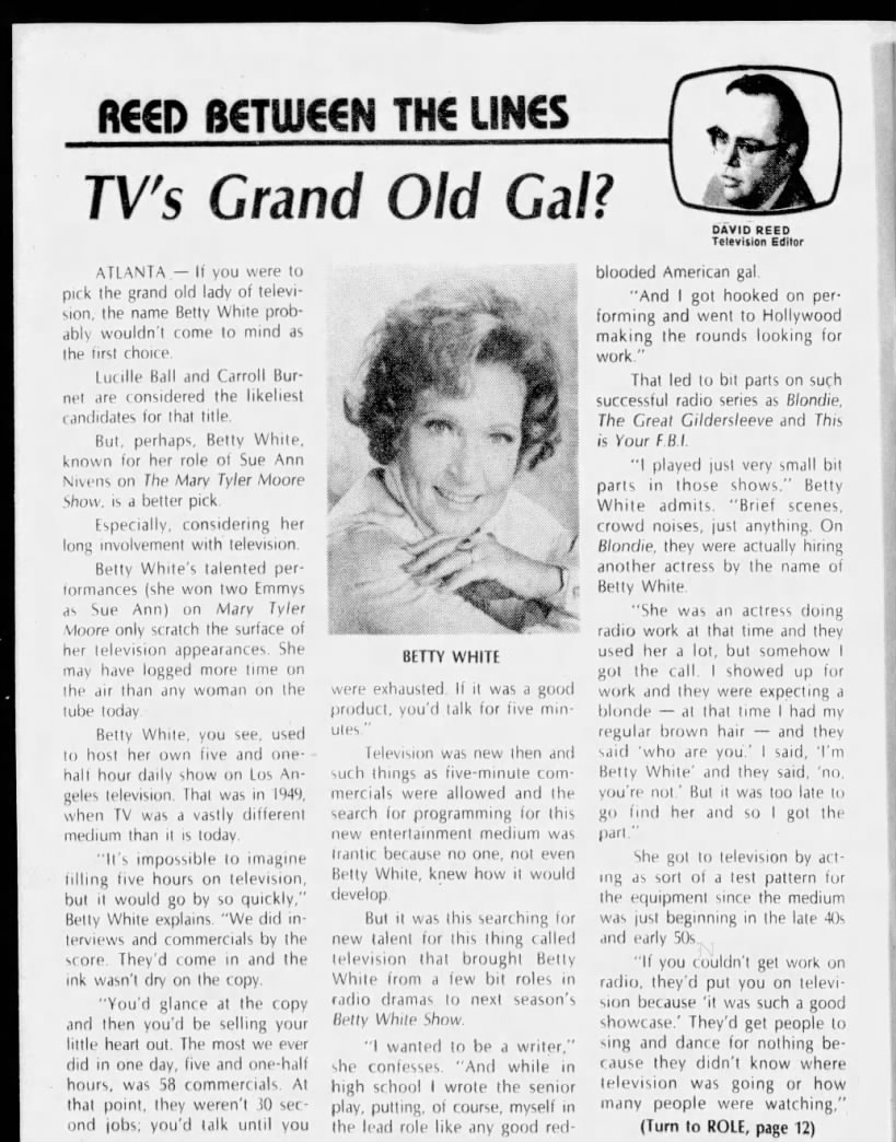 David Reed, "TV's Grand Old Gal?"