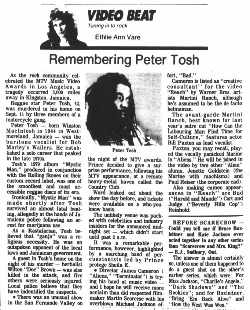 Video Beat - Remembering Peter Tosh (1987)