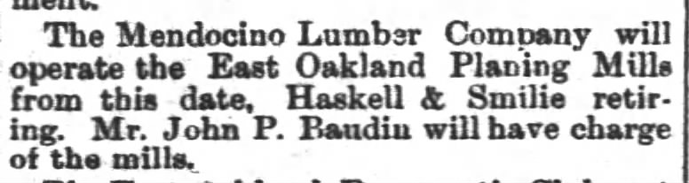 operated by Mendocino Lumber Company