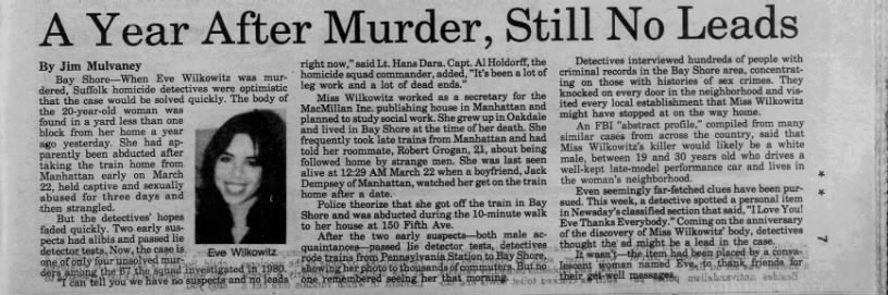 Eve Wilkowitz - A year After murder still no leads