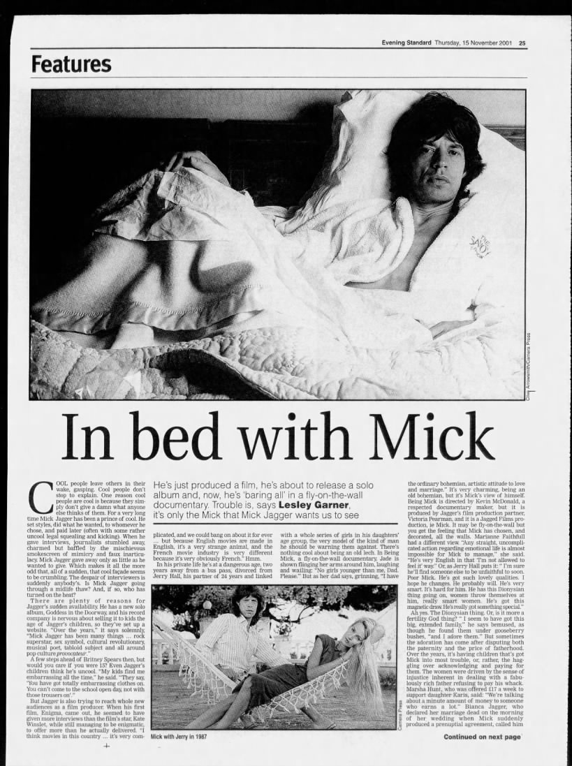 In bed with Mick